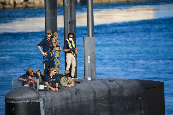 미군의 전략핵잠 ‘네바다’(SSBN 733)가 15일 괌에 입항했다. 출처 미국 해군 누리집