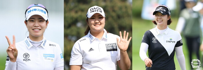 여자골프 대상 경쟁 3인방인 박민지(왼쪽부터), 유해란, 박지영. KLPGA 제공