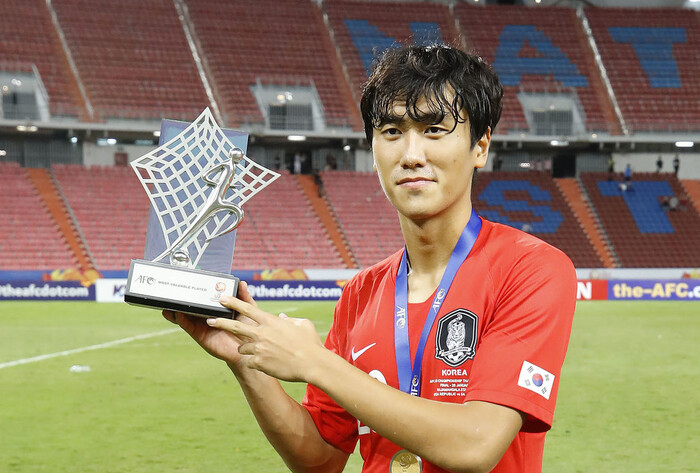 2020 아시아축구연맹(AFC) U-23 챔피언십 최우수선수 원두재. 방콕/연합뉴스