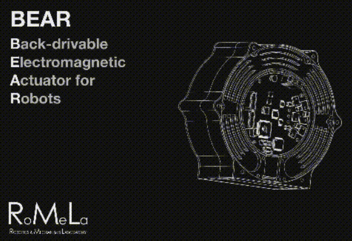 로멜라 연구소는 인간형 로봇의 단점을 보완하기 위한 새로운 구동기 ‘베어’를 개발했다. 로멜라 누리집 갈무리