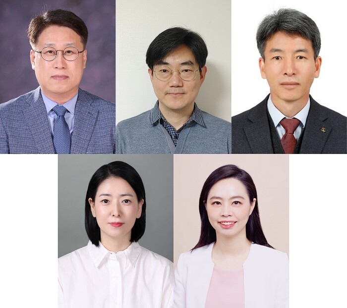 &nbsp; &nbsp; &nbsp; &nbsp; &nbsp; &nbsp; &nbsp; &nbsp; &nbsp;&lt;(좌측 상단부터 시계방향으로)숭실대 베어드교양대학 차봉준, 성신형, 김시천, 김수은, 최지영 교수(숭실대=제공)&gt;