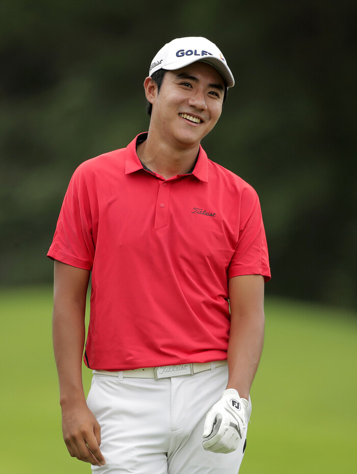 김한별이 30일 경기 포천의 일동레이크골프클럽에서 열린 헤지스골프 KPGA오픈에서 미소 짓고 있다. KPGA 제공