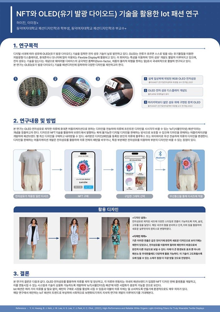 &nbsp; &nbsp; &nbsp; &nbsp; &nbsp; &nbsp; &nbsp; &nbsp; &nbsp; &nbsp; &nbsp; &nbsp; &nbsp; &nbsp; &nbsp; &nbsp; &nbsp;사단법인 한국패션디자인학회에서 개최한 '2023년 춘계학술대회' 학부생 포스터발표 부문에서 우수 논문상을 수상했다. 동덕여대 제공