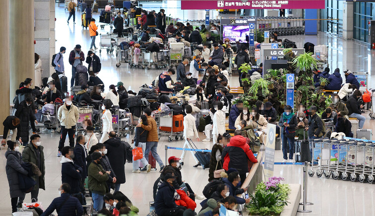 3일 오전 인천국제공항 제1여객터미널 입국장 모습. 연합뉴스