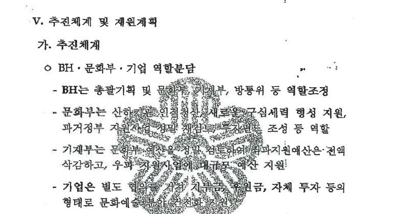 2008년 이명박 정부 시절 청와대 기획관리비서관실이 작성한 ‘문화권력 균형화 전략’ 갈무리