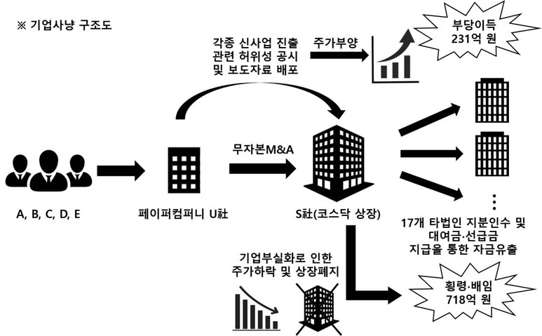 기업사냥 구조도. 서울남부지검 제공