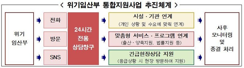 서울시 ‘위기임산부 통합지원사업’ 추진체계. 서울시 제공