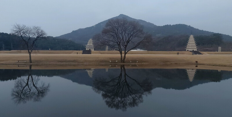 해 질 녘 미륵사지. 김선식 기자