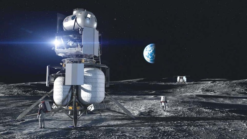 스페이스엑스에 밀려난 블루오리진의 달 착륙선(상상도). 블루오리진 제공
