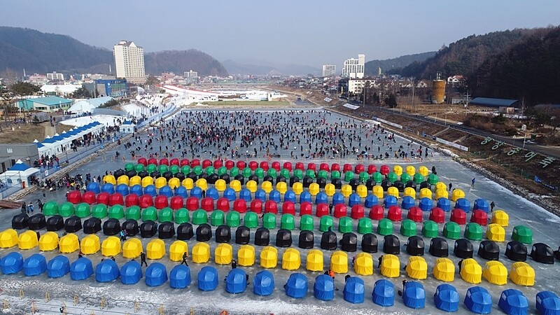 평창송어축제가 30일부터 새해 1월29일까지 31일 동안 열린다. 평창송어축제위원회 제공