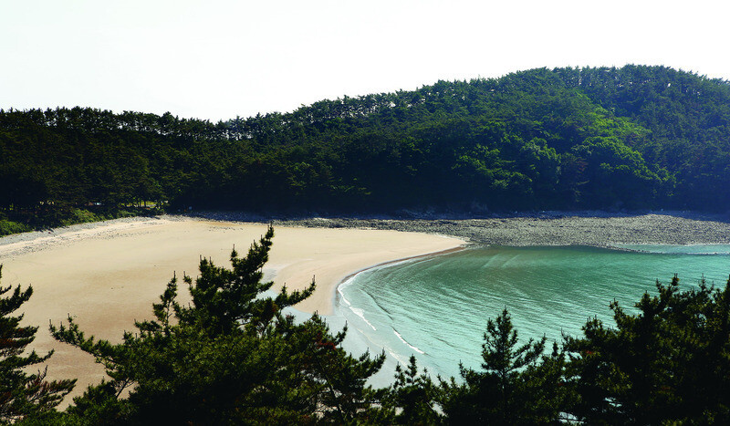 2019년 6월12일 오후, 충남 태안군 소원면 의항리 ‘태배길’ 언덕에서 바라본 구름포해수욕장. 김선식 기자 kss@hani.co.kr