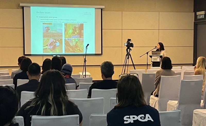 어웨어는 이번 콘퍼런스에서 ‘야생동물카페 현황과 법 개정을 통한 금지 과정’에 대해 발표했다. 어웨어 제공