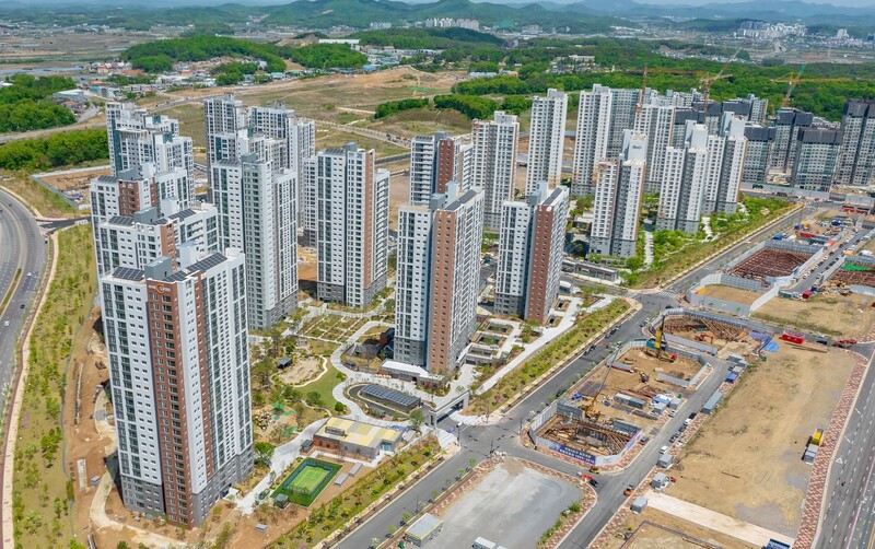 경기 파주 운정신도시의 한 아파트 단지. 우미건설 제공