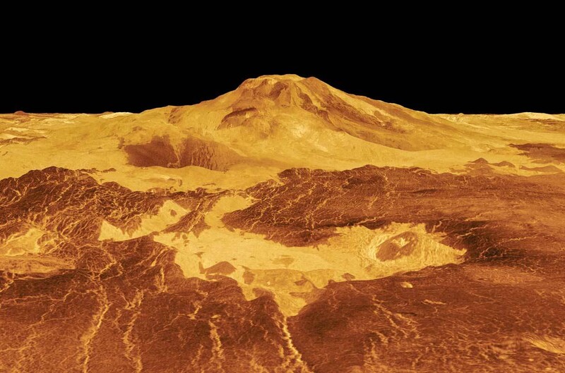 금성에서 가장 높은 화산인 ‘마트 몬스’의 3D 이미지. 미국의 마젤란과 옛소련의 베네라 탐사선 관측 데이터를 토대로 완성한 사진이다. 나사 제공