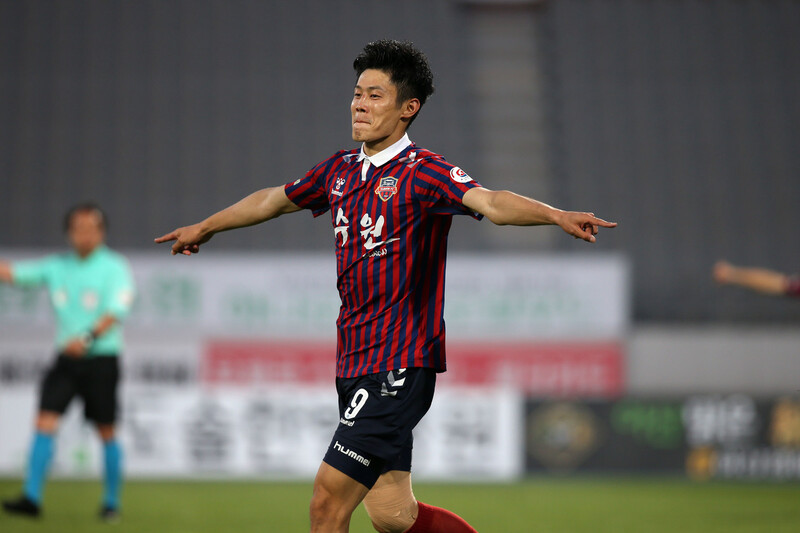 수원FC의 안병준. 한국프로축구연맹 제공