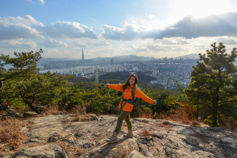 아차산에 오른 김강은씨. 사진 김강은 제공