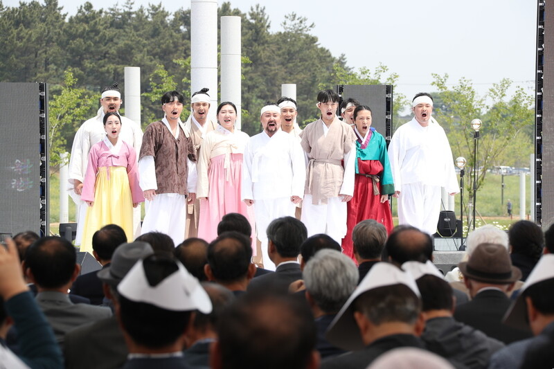 지난달 11일 오전 전북 정읍시 덕천면 동학농민혁명기념공원에서 제129주년 동학농민혁명 기념식이 열렸다. 독자 제공