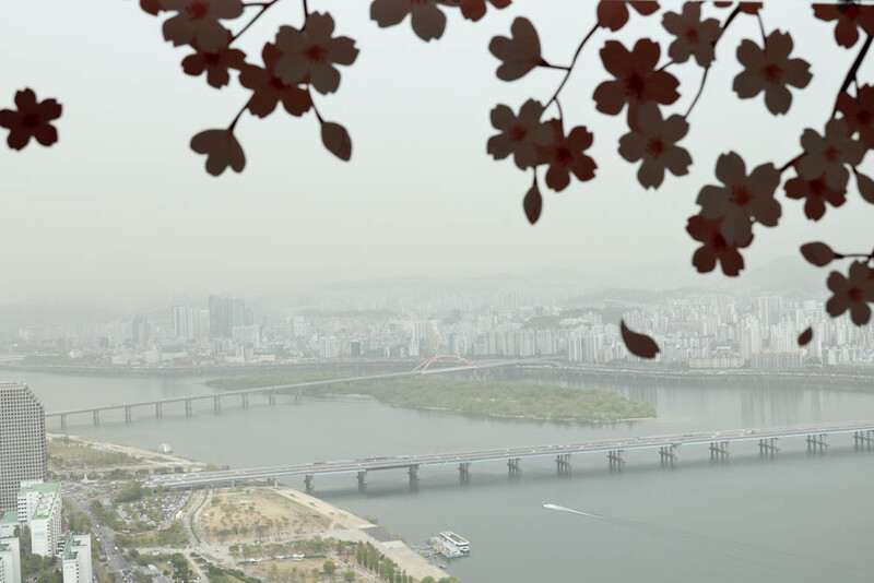 중국발 황사의 영향으로 전국의 미세먼지 농도가 PM10으로 ‘매우 나쁨’ 수준을 보인 지난 13일 오전 서울 여의도 63빌딩에서 바라본 서울 시내가 뿌옇다. 김정효 기자