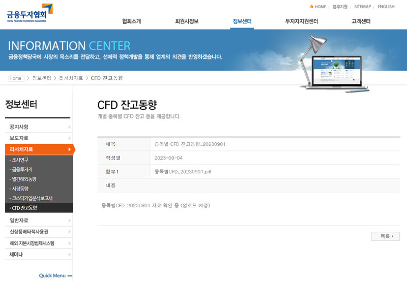 6일 오후 금융투자협회 누리집 갈무리.