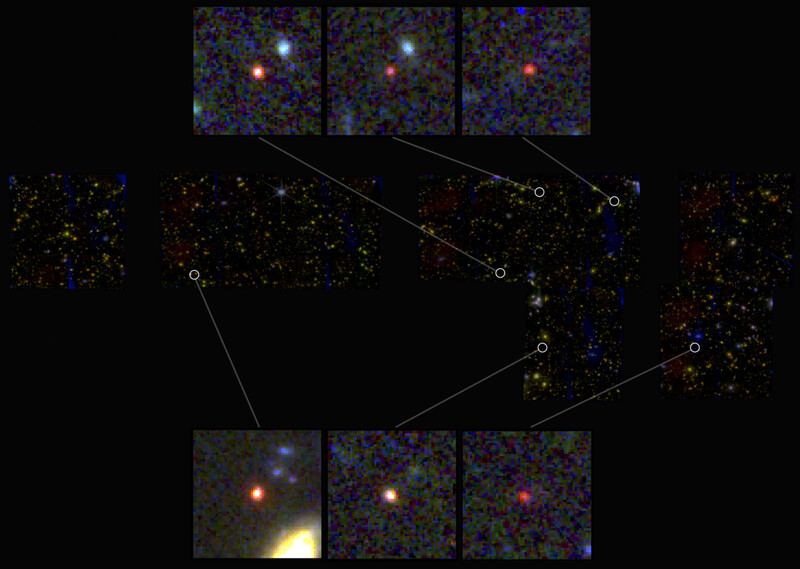 6개의 거대 은하를 발견한 위치. 미국항공우주국 제공