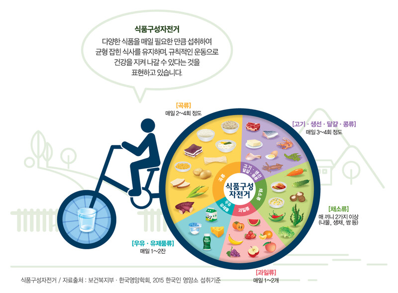 한국영양학회가 권장하는 한국인의 적정 식품구성