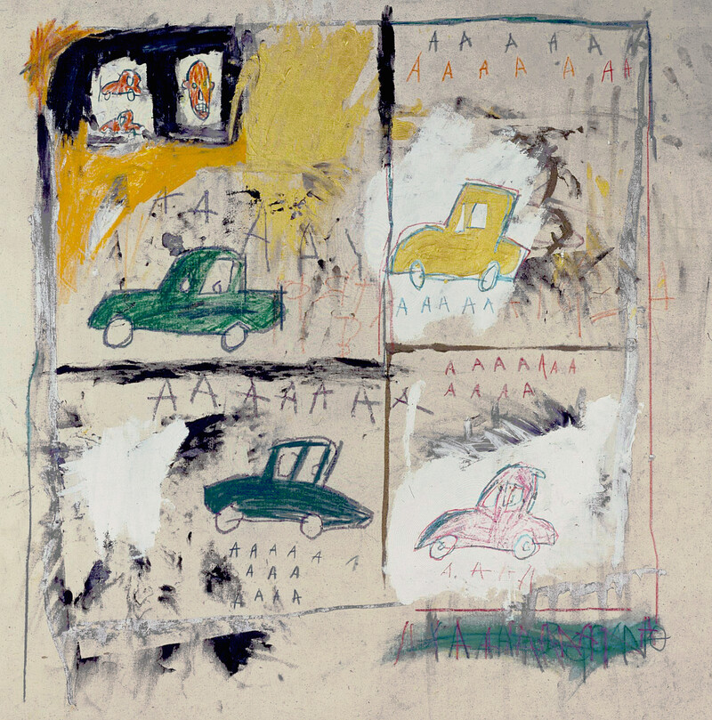 장미셸 바스키아, , 1981, Acrylic, oil stick, and paper collage on canvas, 121.9×120.3cm. ©Estate of Jean-Michel Basquiat. Licensed by Artestar, NewYork