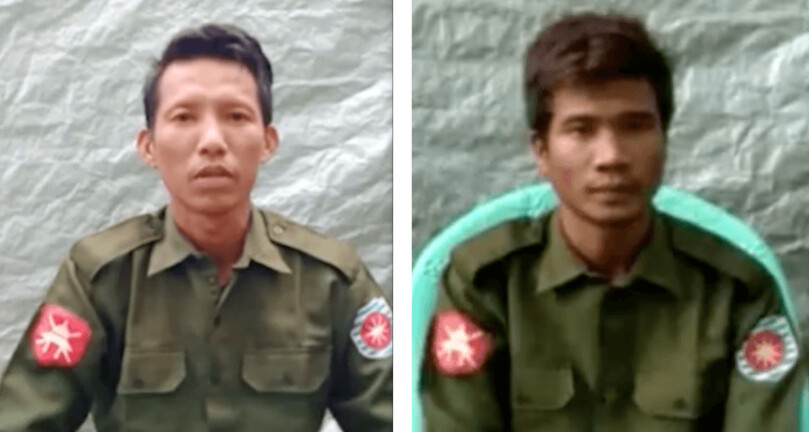 미얀마 군의 로힝 학살의 사실을 증언 한 묘 윙쯘 (왼쪽) 이병과 조 나인 툰 이병.  포티 파이 라이트 누리집 세이브