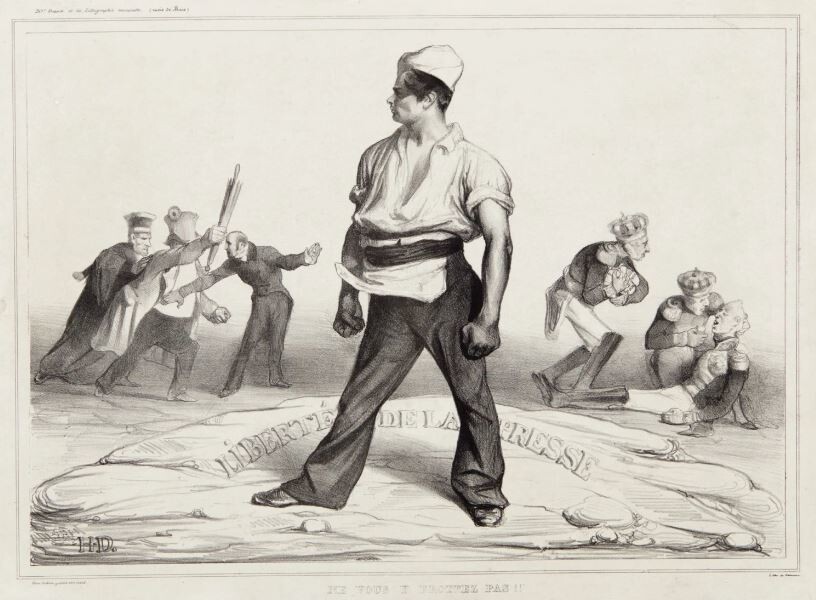 오노레 도미에, &lt;간섭마시오(Ne vous y frottez pas!!)&gt;, 1834, 석판화, 캔터 아트 센터