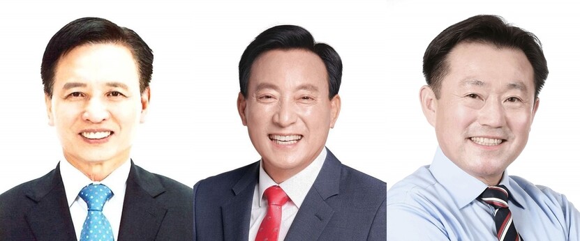 왼쪽부터 이동권(더불어민주당)·박천동(국민의힘)·김진영(정의당) 후보.