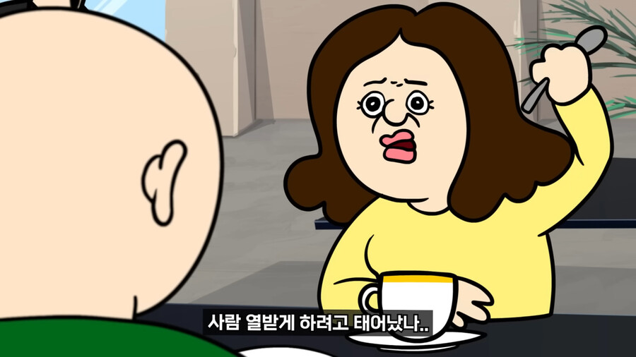 ‘빵빵이의 일상’의 캐릭터 옥지. 빵빵이의 여자친구로 늘 화가 나 있다. 박태준 만화회사 제공