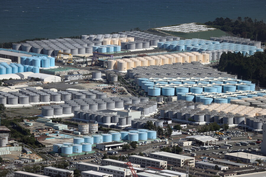 일본 후쿠시마 제1원전에서 해양 방류될 예정인 오염수 저장 탱크들. 연합뉴스