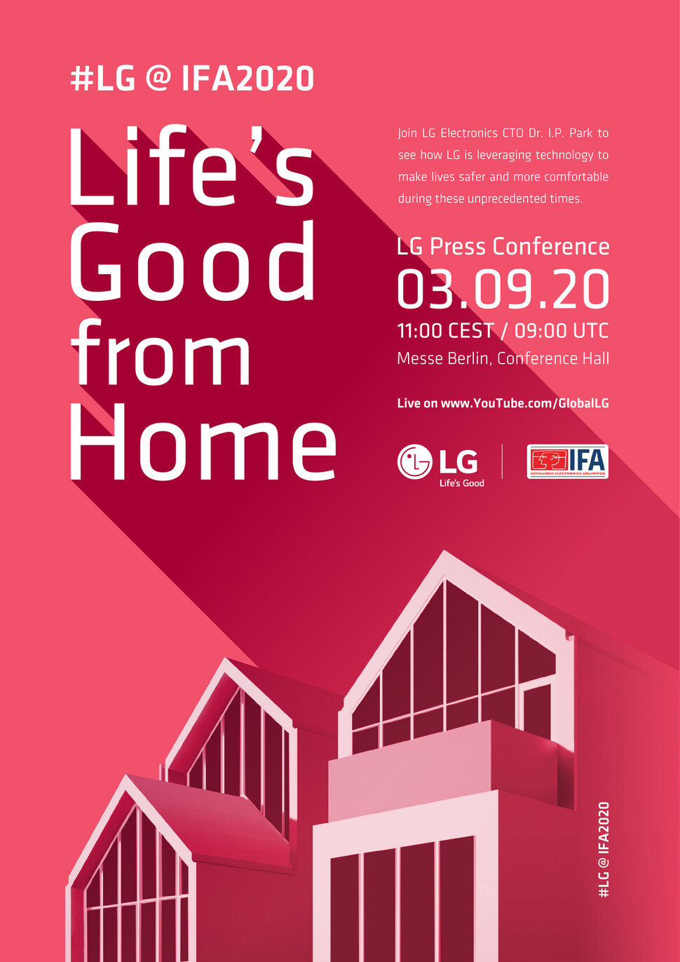 LG전자가 20일 글로벌 미디어를 대상으로 발송한 IFA 2020의 프레스 콘퍼런스 초청장 이미지. LG전자 제공 ※ 이미지를 누르면 크게 볼 수 있습니다.