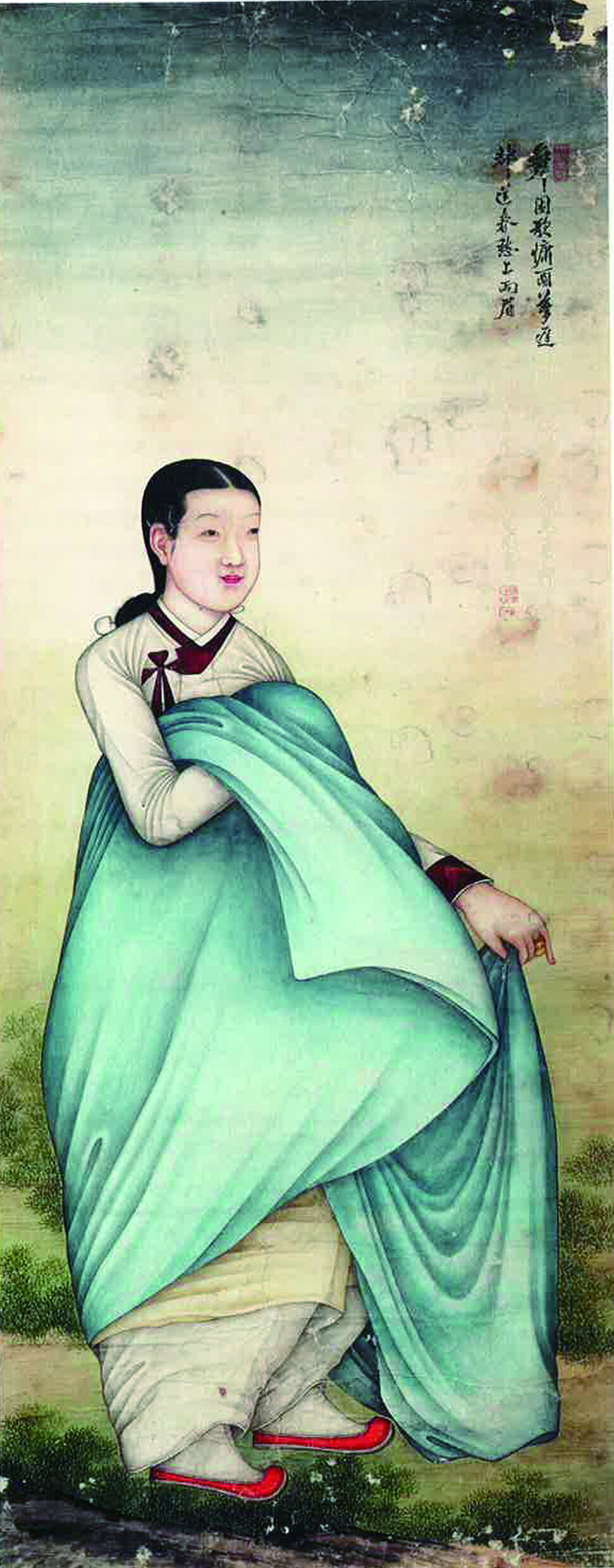 묄렌도르프가 구입한 조중묵의 〈미인도〉(1883), 라이프치히 그라시민속박물관 소장. 푸른역사 제공