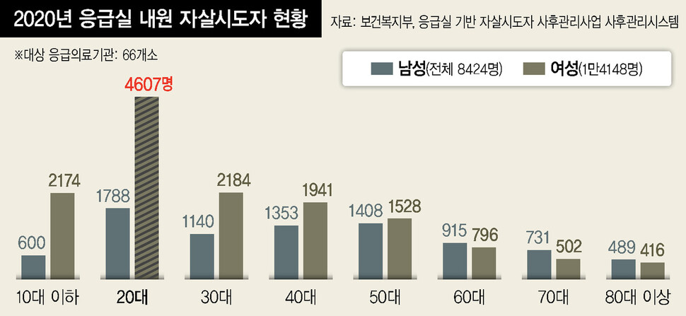 20대 여성 자살시도자 ※ 이미지를 누르면 크게 볼 수 있습니다.