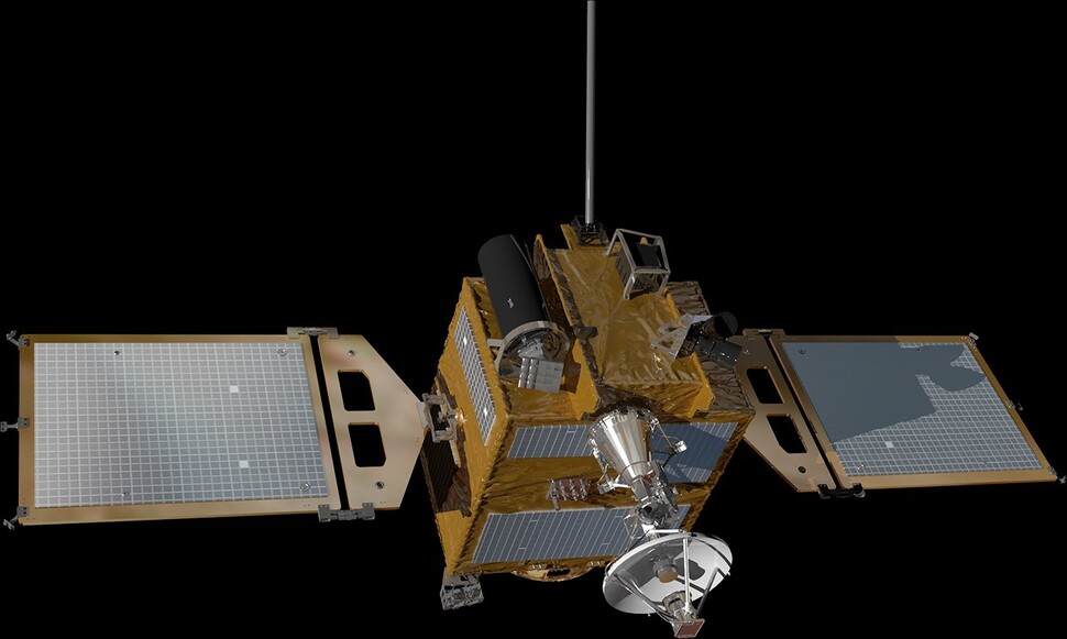 올해 8월1일 발사 예정인 우리나라 최초의 달 탐사선(궤도선) 상상도. 한국항공우주연구원 제공