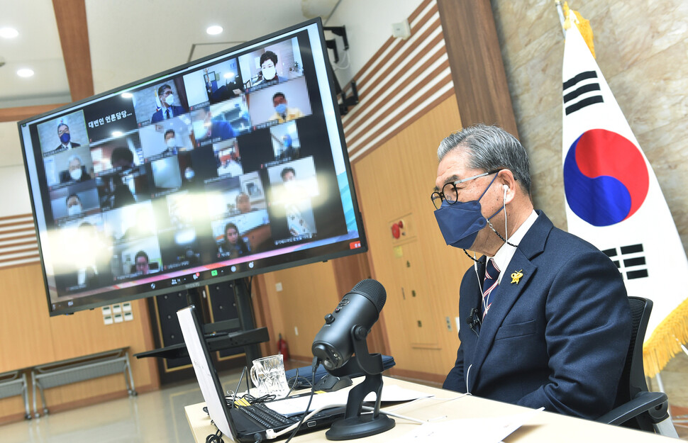 이재정 경기도 교육감이 6일 신년 기자회견을 하고 있다. 경기도 교육청 제공