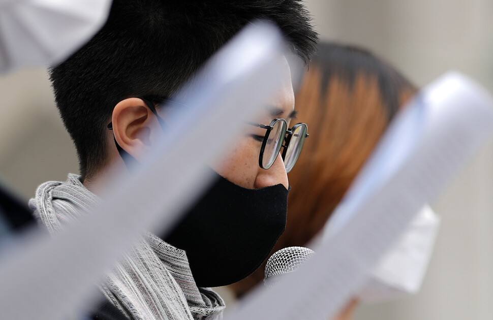 낙태죄 전면 폐지를 촉구하는 천주교 신자 기자회견이 열리고 있다. 이종근 선임기자