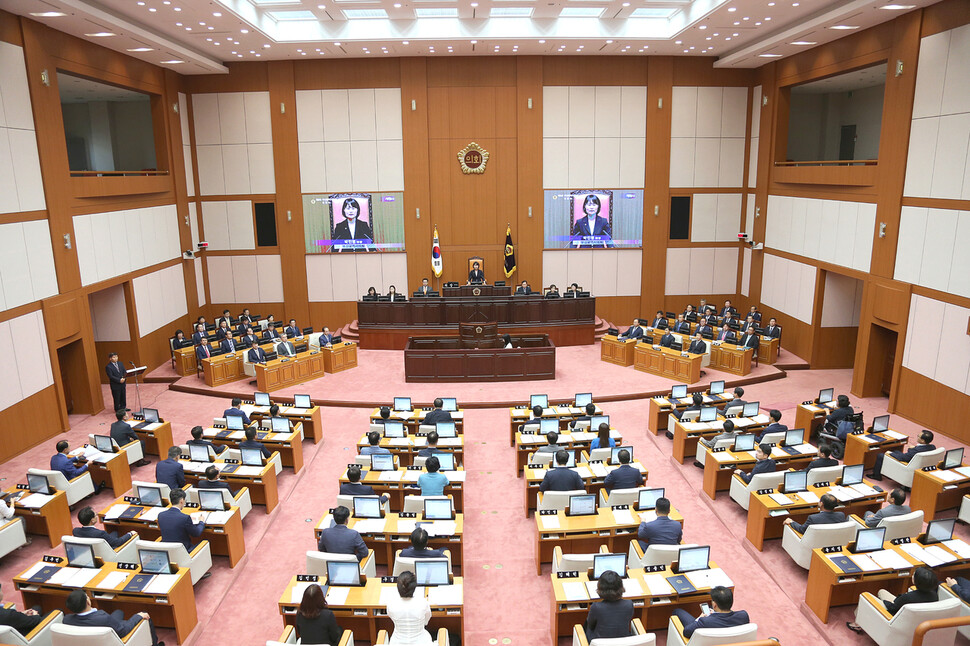 부산시의회 본회의 모습. 부산시의회 제공