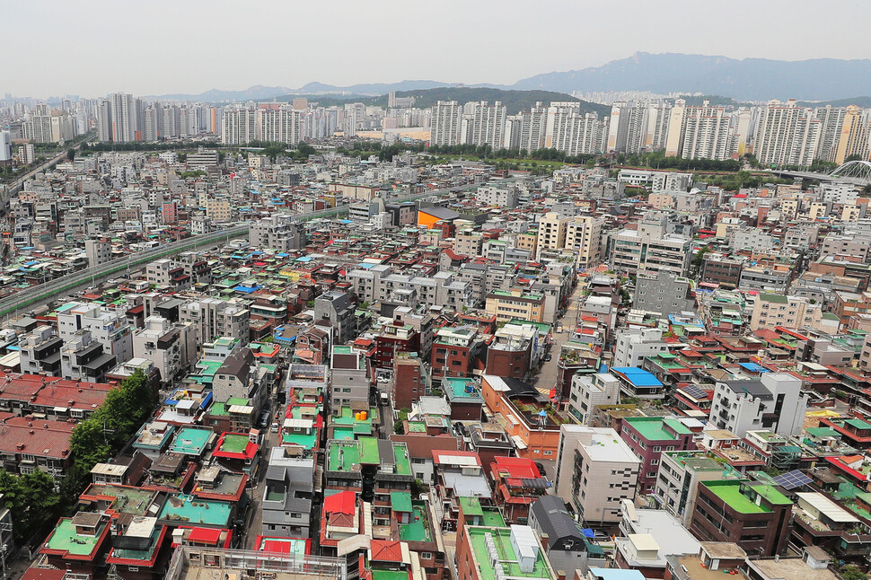 서울 중랑구의 저층 주거지역. 연합뉴스