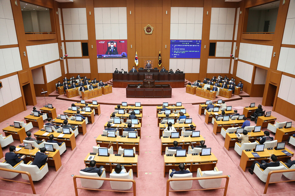 지난 4월 부산시의회 임시회 본회의. 부산시의회 제공