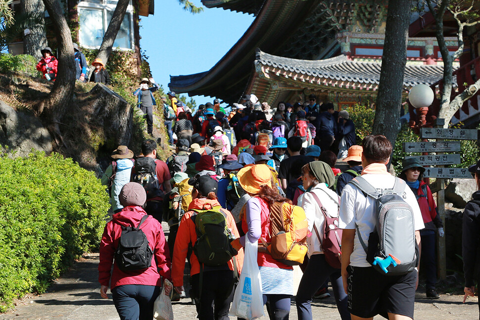 2019 제주올레 걷기축제 참가자들이 31일 올레 8코스를 걷고 있다. 제주올레 제공