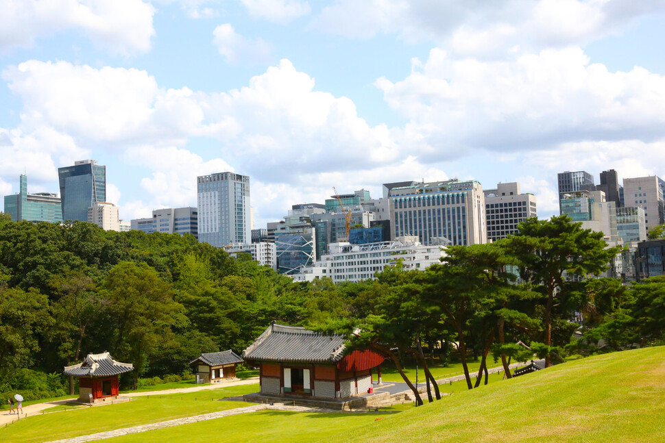 서울 강남 도심 한복판에 있는 선정릉은 도시인들의 소중한 휴식공간이다. 허윤희 기자