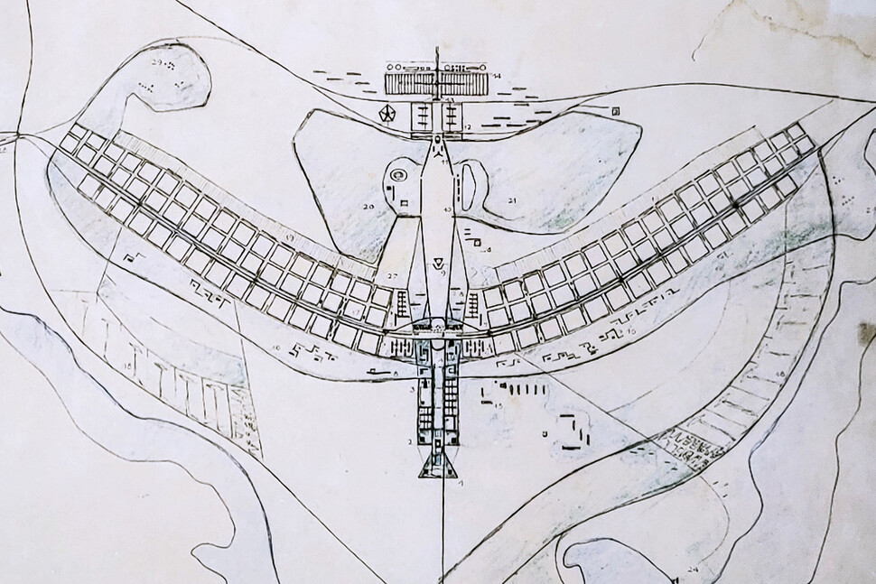 항공기 형상을 한 브라질리아 도시계획도. 노동효 제공