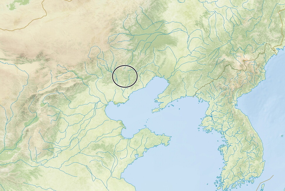 다링허 청동기가 나온 위치. 다링허 청동기가 나온 위치.