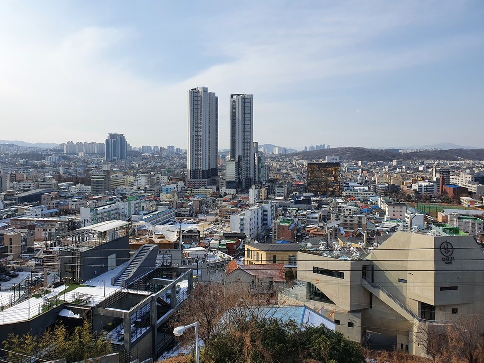 우암산에 본 청주시가지.