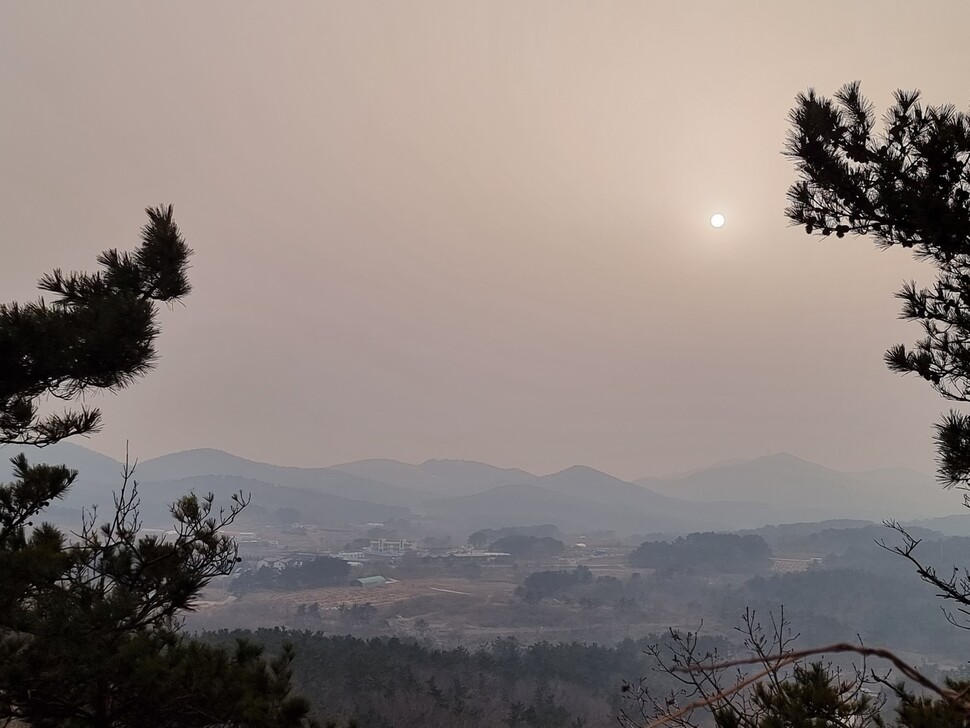 4일 백령도에서 관측된 황사. 기상청 제공