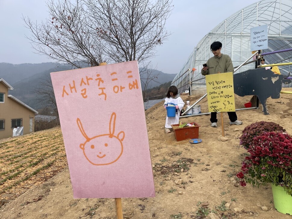 신월리에는&nbsp;소들을&nbsp;돌보기&nbsp;위해&nbsp;김지영·추현욱 부부&nbsp;활동가가&nbsp;자녀를&nbsp;데리고&nbsp;이주했다. 한겨레 김지숙&nbsp;기자