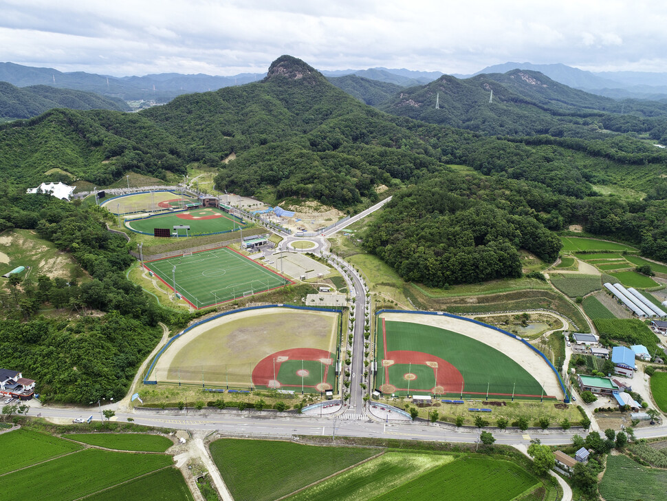 야구와 한우, 맥주를 주제로 한 축제가 열릴 예정인 횡성베이스볼파크 모습. 횡성군 제공