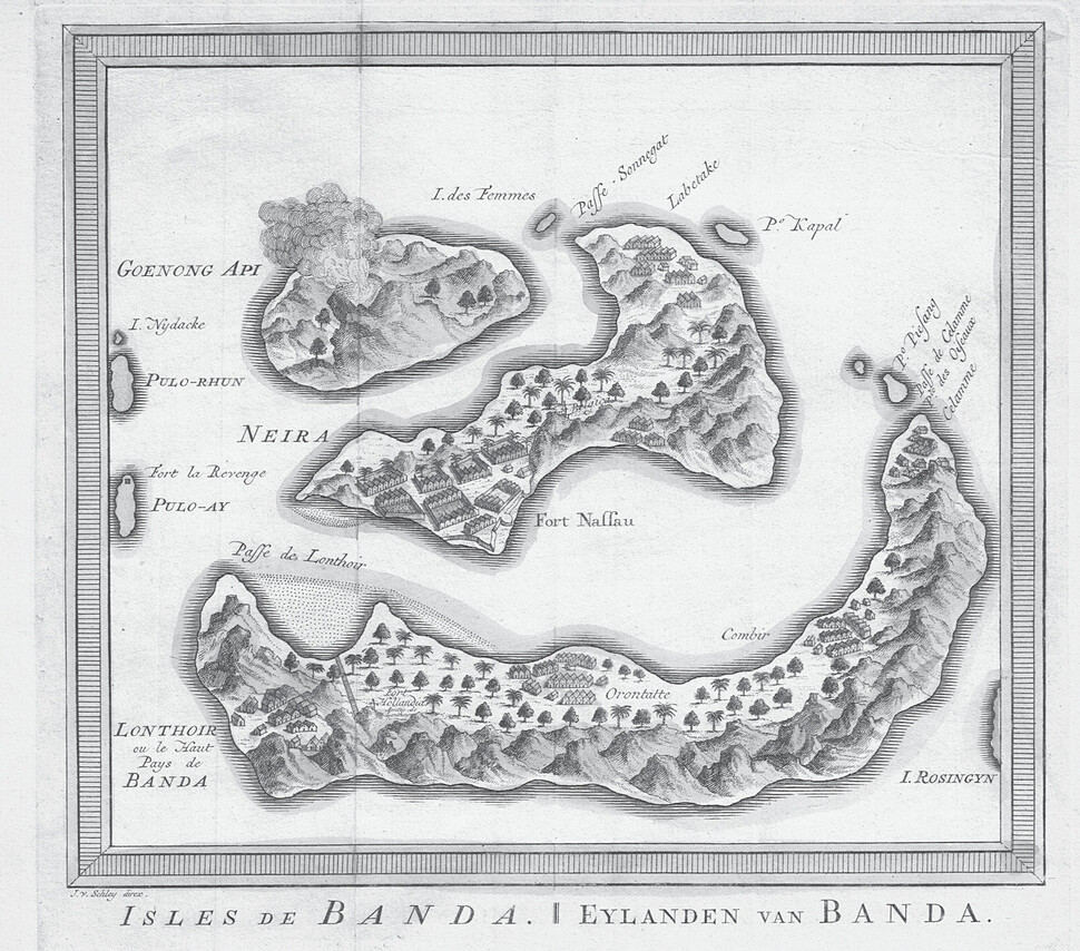 니콜라 벨랭(1703~1772)이 제작한 인도양 반다제도의 지도. 에코리브르 제공