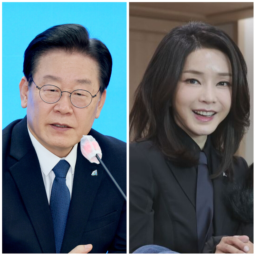 이재명 더불어민주당 대표(왼쪽)와 김건희 여사. 연합뉴스